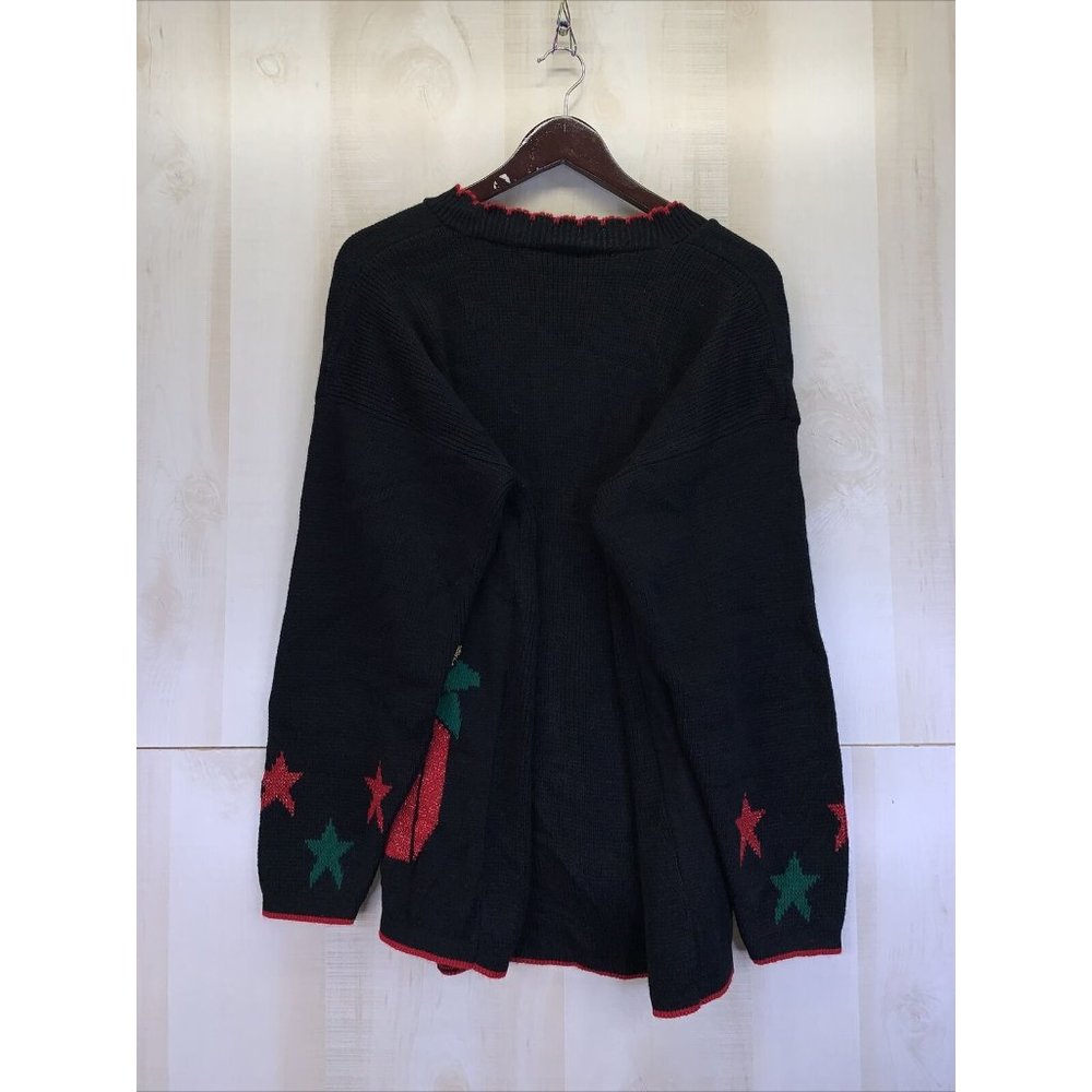 Vintage Holiday Time USA Made Womens Knit Christmas Theme Cardigan Sweater M-NWT - Picture 6 of 7